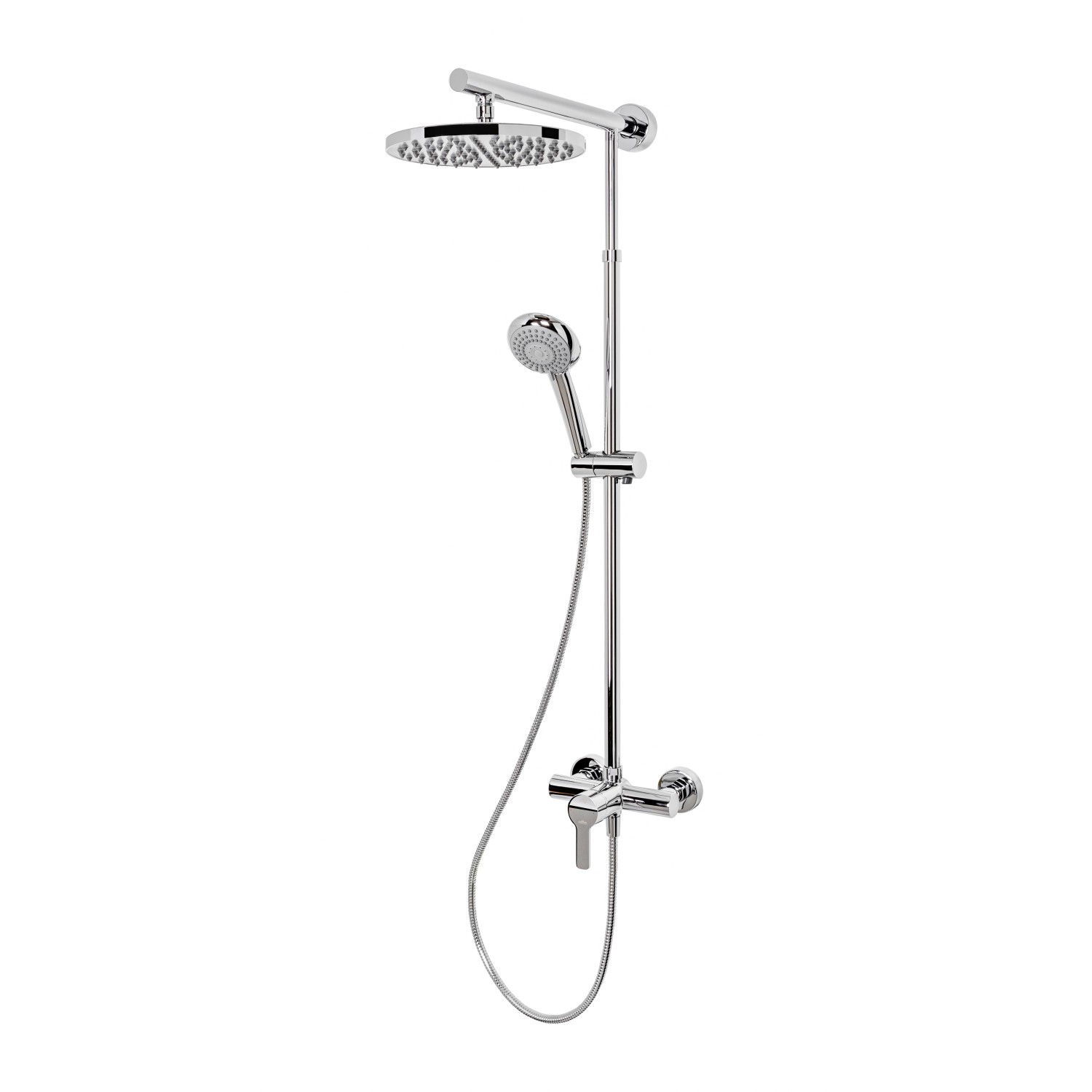 Schulte ExpressPlus Duschsystem Rain mit Einhebelmischer Kopfbrause Rund