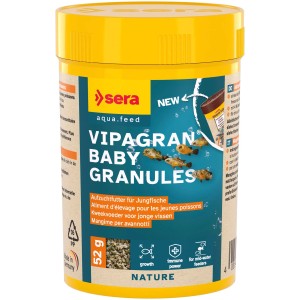 Sera Vipagran Baby Granules Fischfutter für Jungfische in gelber Dose, 100ml/52g.