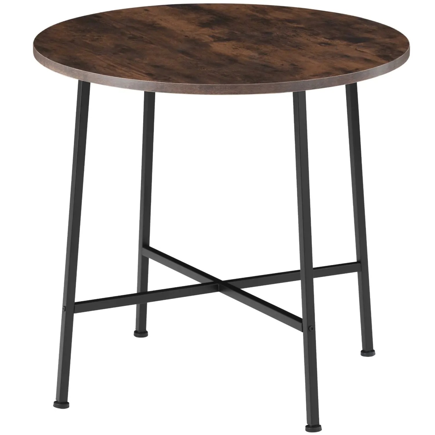Tectake Esstisch Ennis Industrial Style Holz und Stahl  80 x 80 x 76 cm Industrial Holz Dunkel  Rustikal