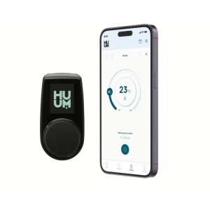 HUUM UKU WIFI Saunaofensteuerung mit App auf Smartphone und Bedienelement, zur Steuerung des Saunaofens.