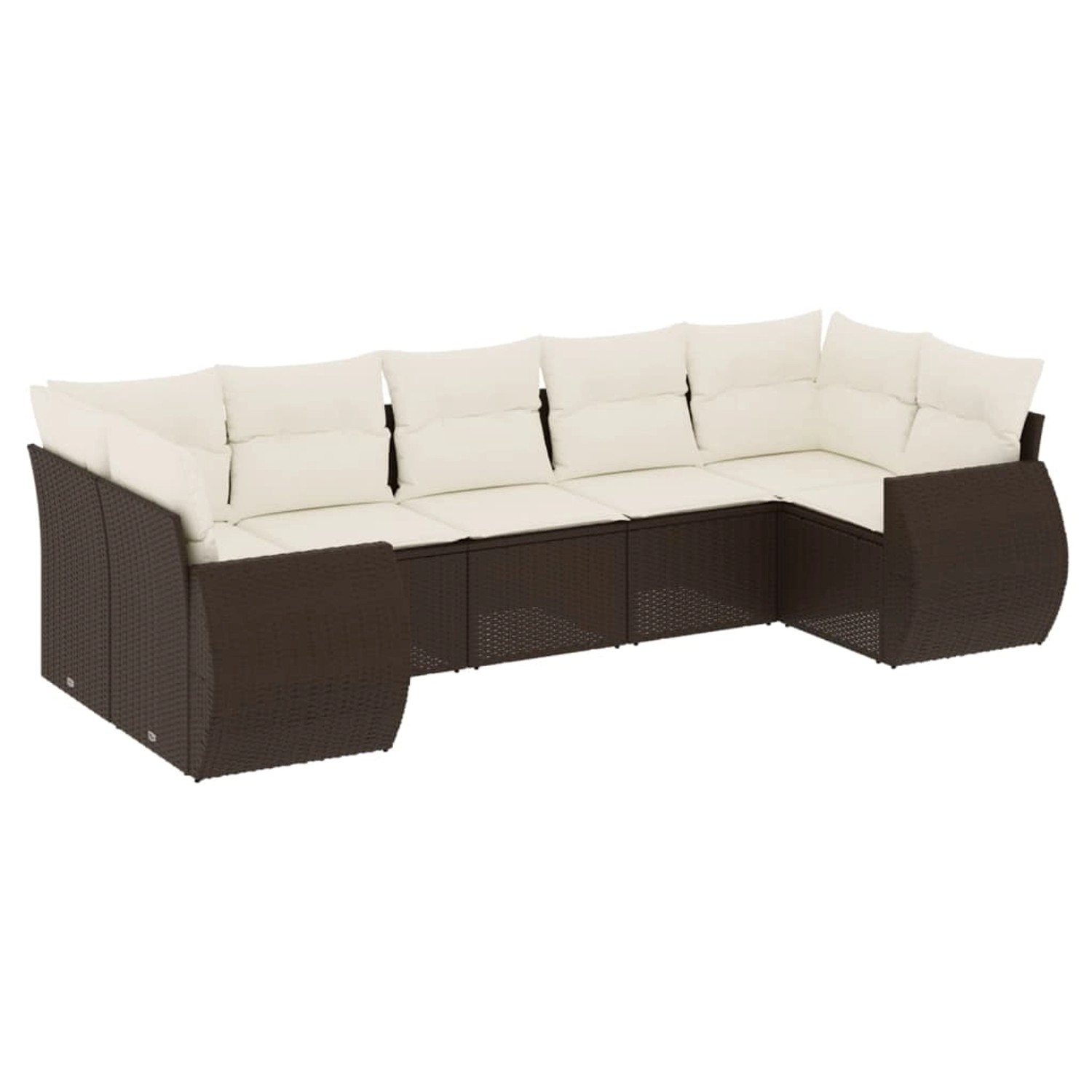 vidaXL 7-Tlg Garten-Sofagarnitur mit Kissen Braun Poly Rattan 3254130 günstig online kaufen