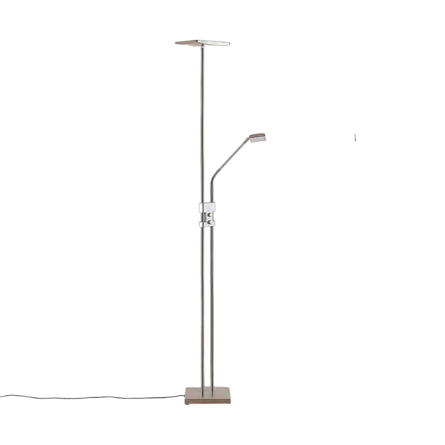 Lindby LED Stehlampe Jonne 9624065 Dimmbar Modern in Alu aus Metall 2-flammig Wohnzimmerleuchte