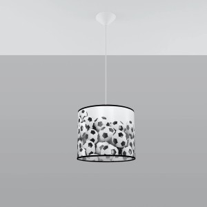 Sollux Lighting Hängeleuchte FootBall B 30: Weiße Lampe mit Fußball-Motiv für Kinderzimmer.