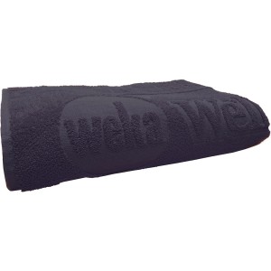 Anthrazitfarbenes Weka Saunahandtuch mit Logo, ideal für Sauna & Wellness.