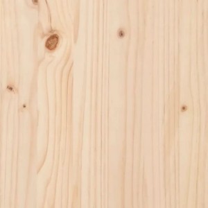 Detailaufnahme der Tischplatte des vidaXL Konsolentischs aus hellem, unbehandeltem Kiefernholz.