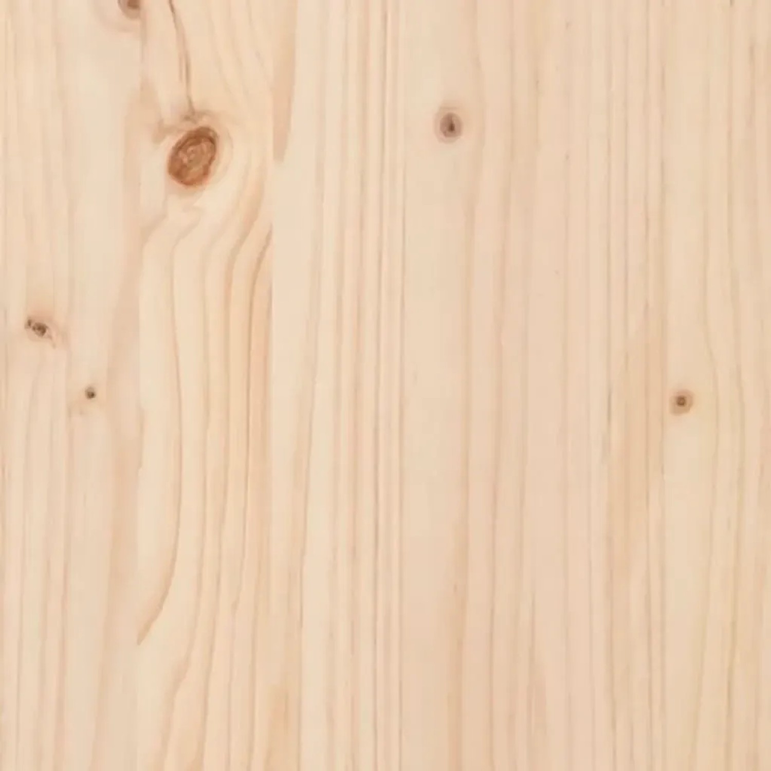 Detailaufnahme der Tischplatte des vidaXL Konsolentischs aus hellem, unbehandeltem Kiefernholz.