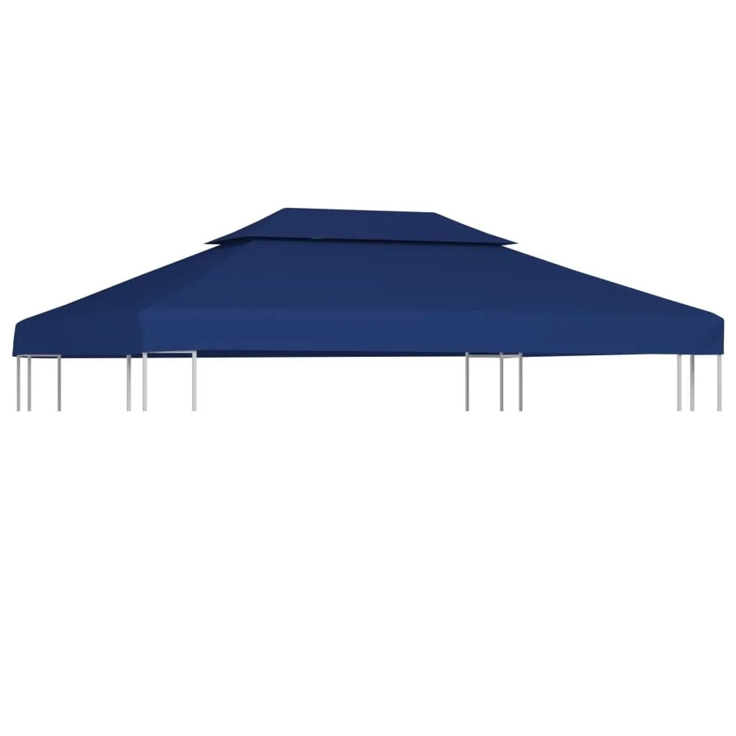 vidaXL Pavillon-Dachplane mit Kaminabzug 310 g/m² 4x3 m Blau 44759
