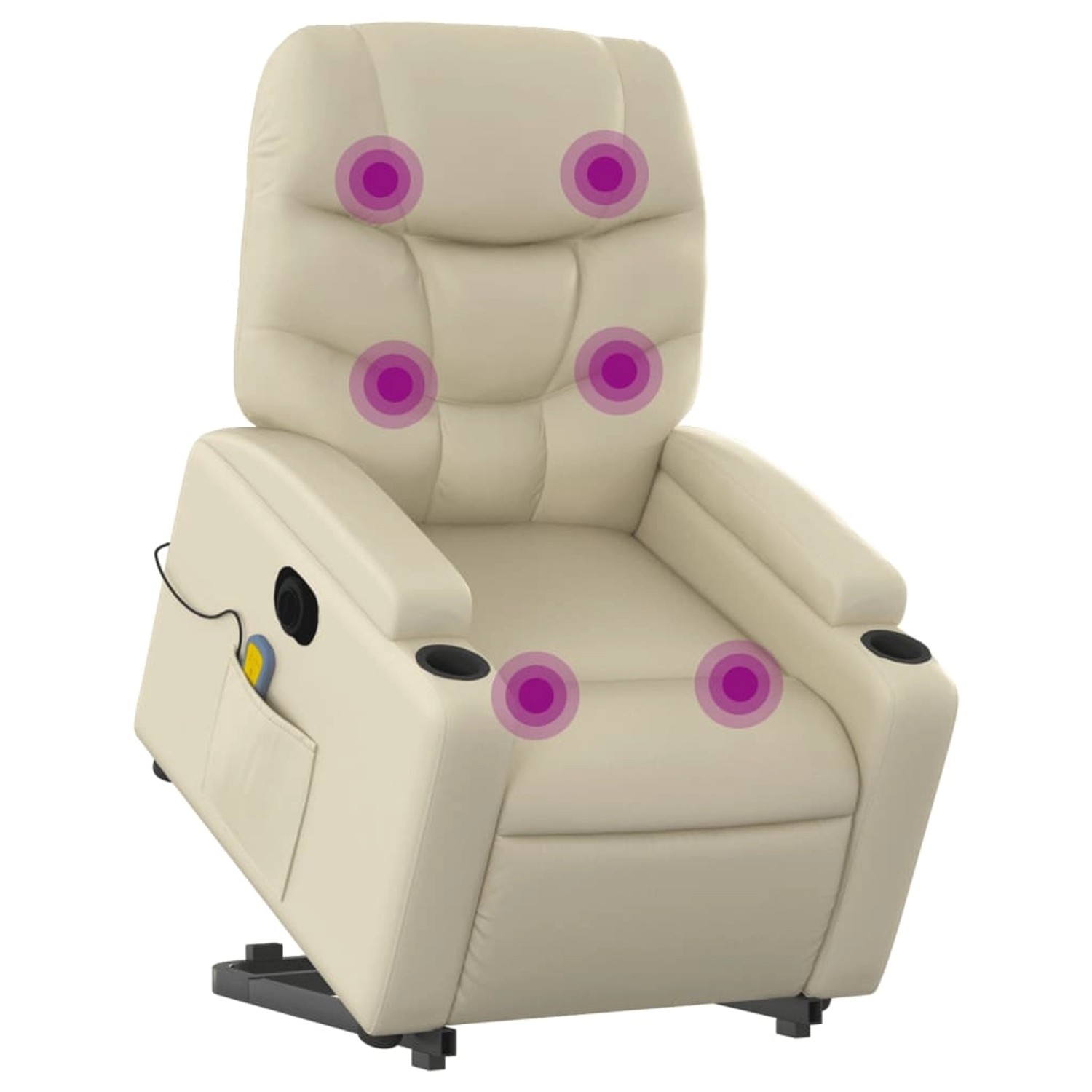 vidaXL Massagesessel mit Aufstehhilfe Elektrisch Creme Kunstleder Modell 3 günstig online kaufen