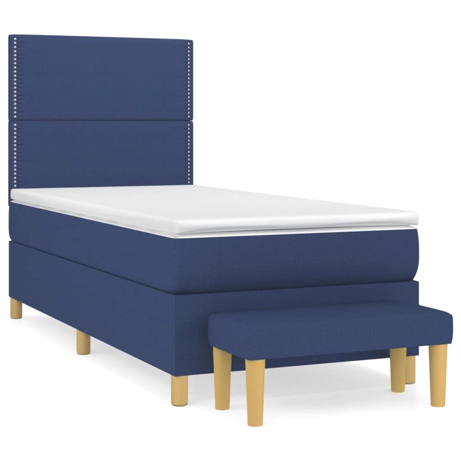 vidaXL Boxspringbett mit Matratze Blau 90x200 cm Stoff1358308 günstig online kaufen