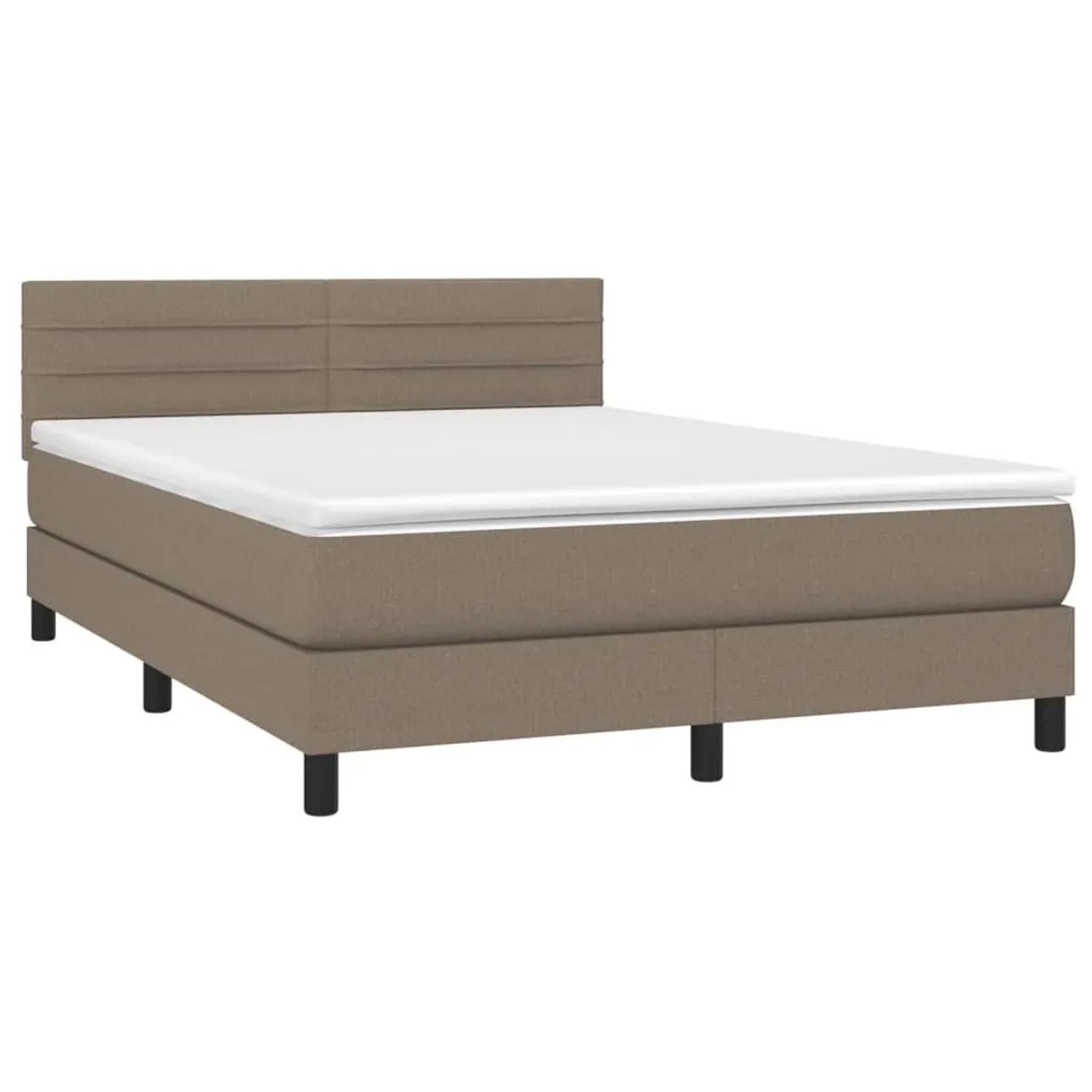 vidaXL Boxspringbett mit Matratze & LED Taupe 140x200 cm Stoff 3133241 günstig online kaufen