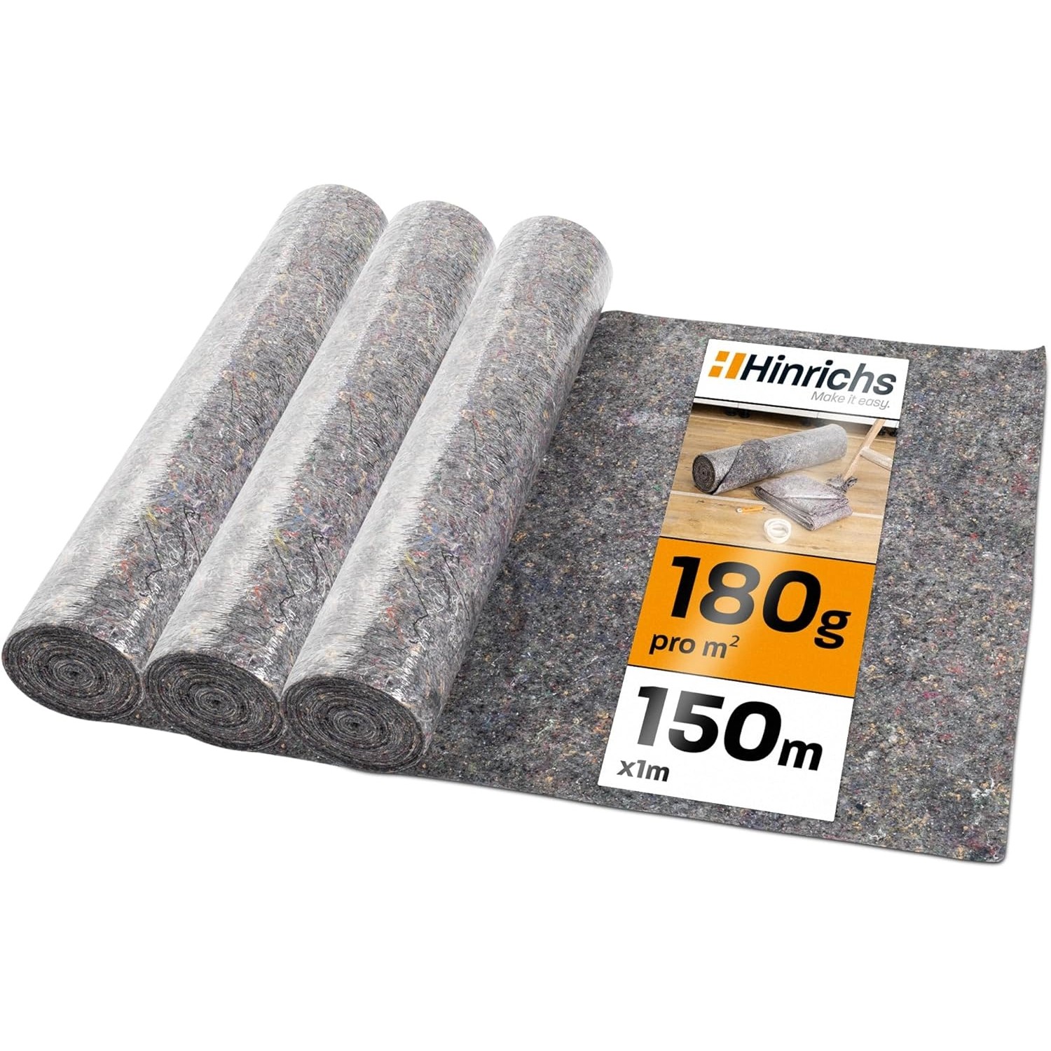Hinrichs 3er Set Malervlies 50m x 1m Rolle 180g/m² günstig online kaufen