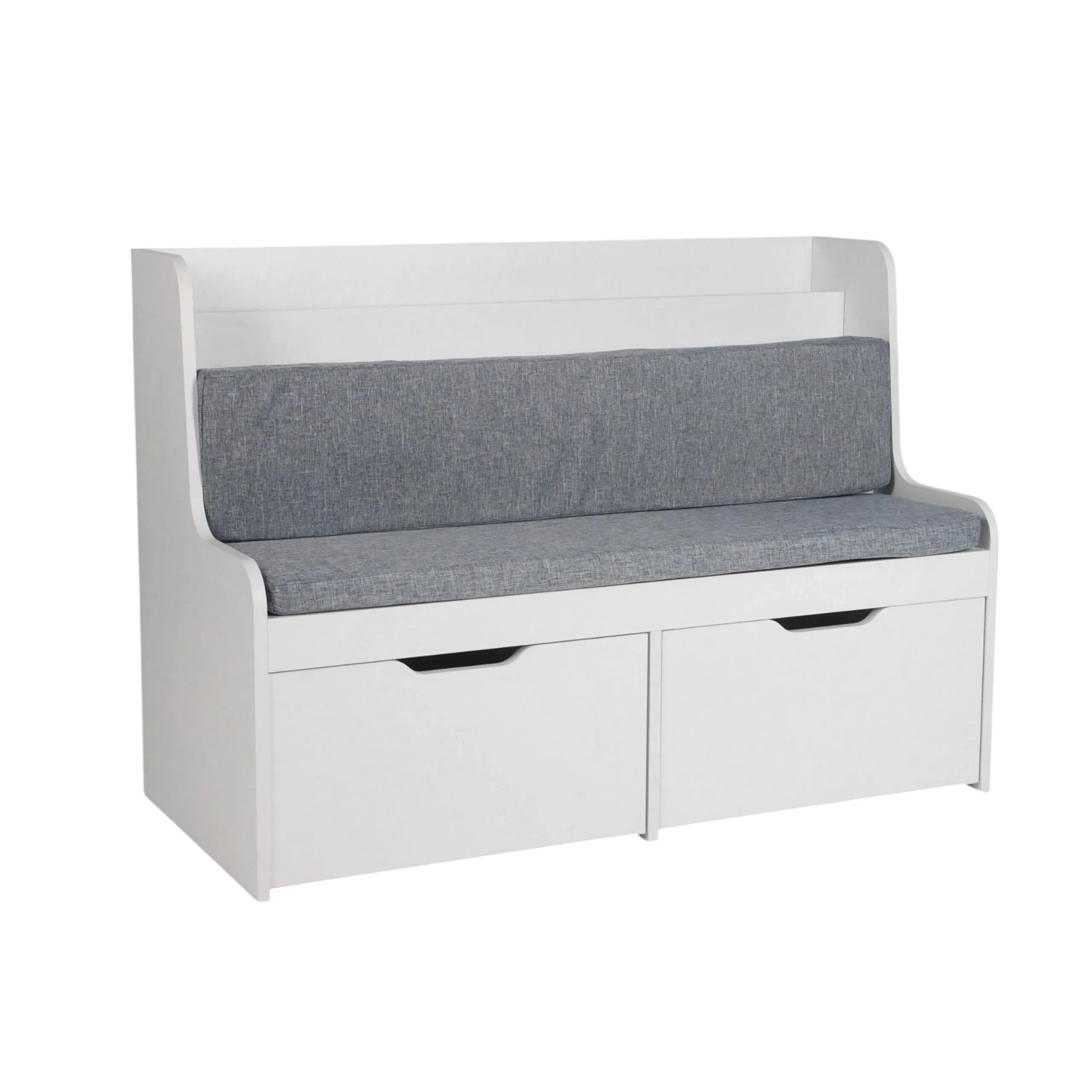 Relaxdays Kinderbank MDF Weiß mit 2 Schubladen Gepolstert 70 cm x 100 cm x 45 cm