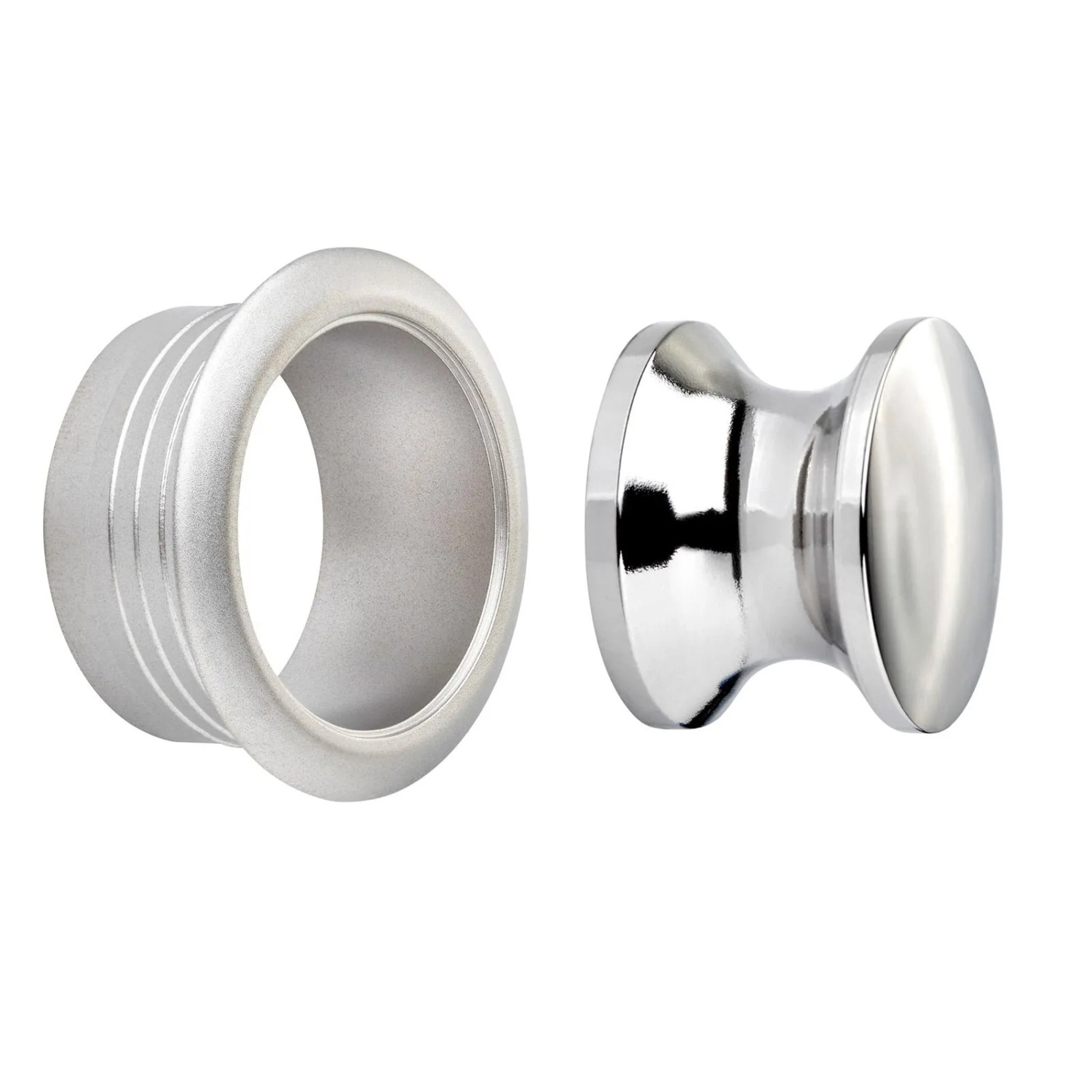 SOTECH Push Lock Druckknopf Ø23 mm Edelstahloptik inkl. Rosette für 19 mm Türstärke Passend für Drehstangen Schloss Aufbauschloss