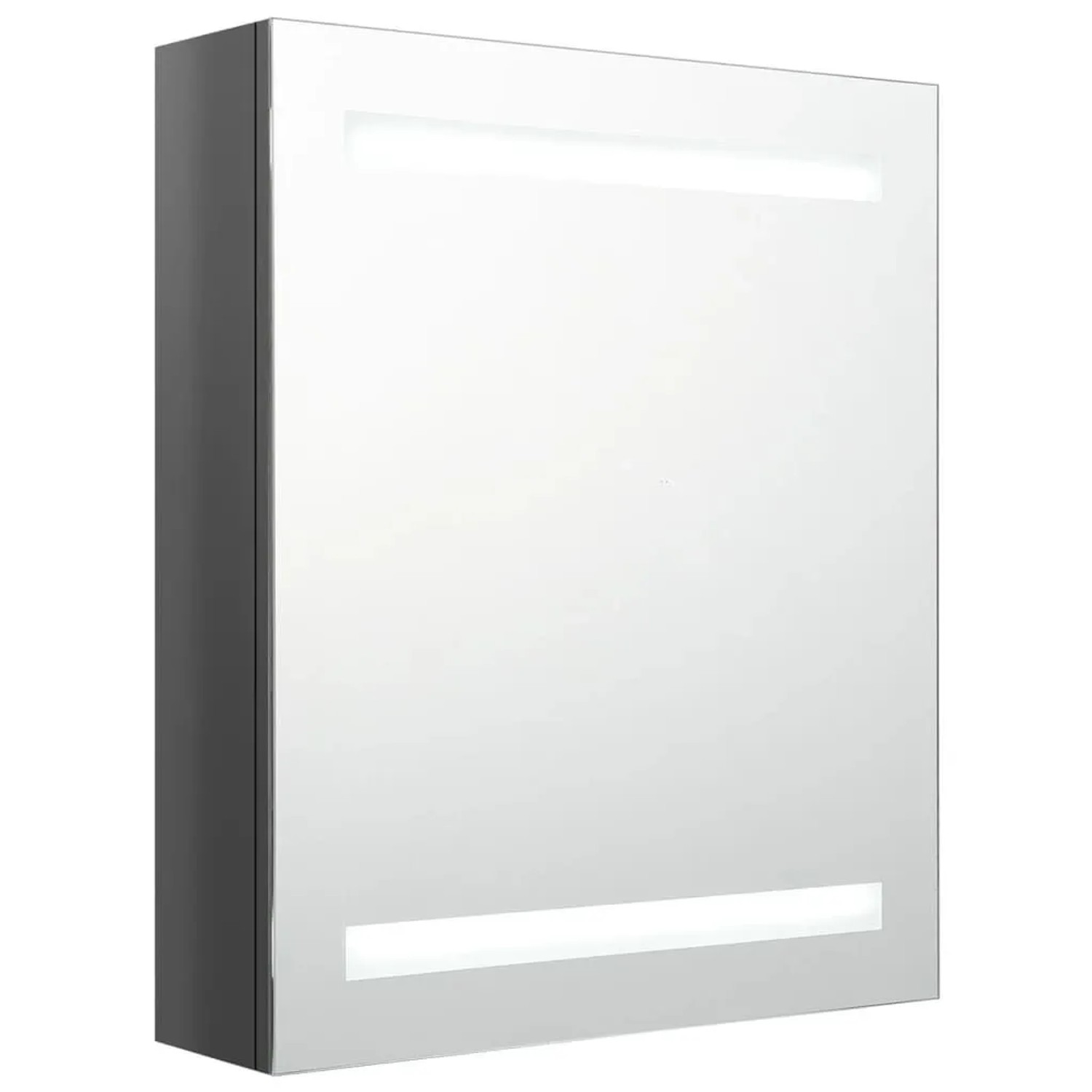 vidaXL LED-Spiegelschrank fürs Bad Glänzend Grau 50x14x60 cm 326483