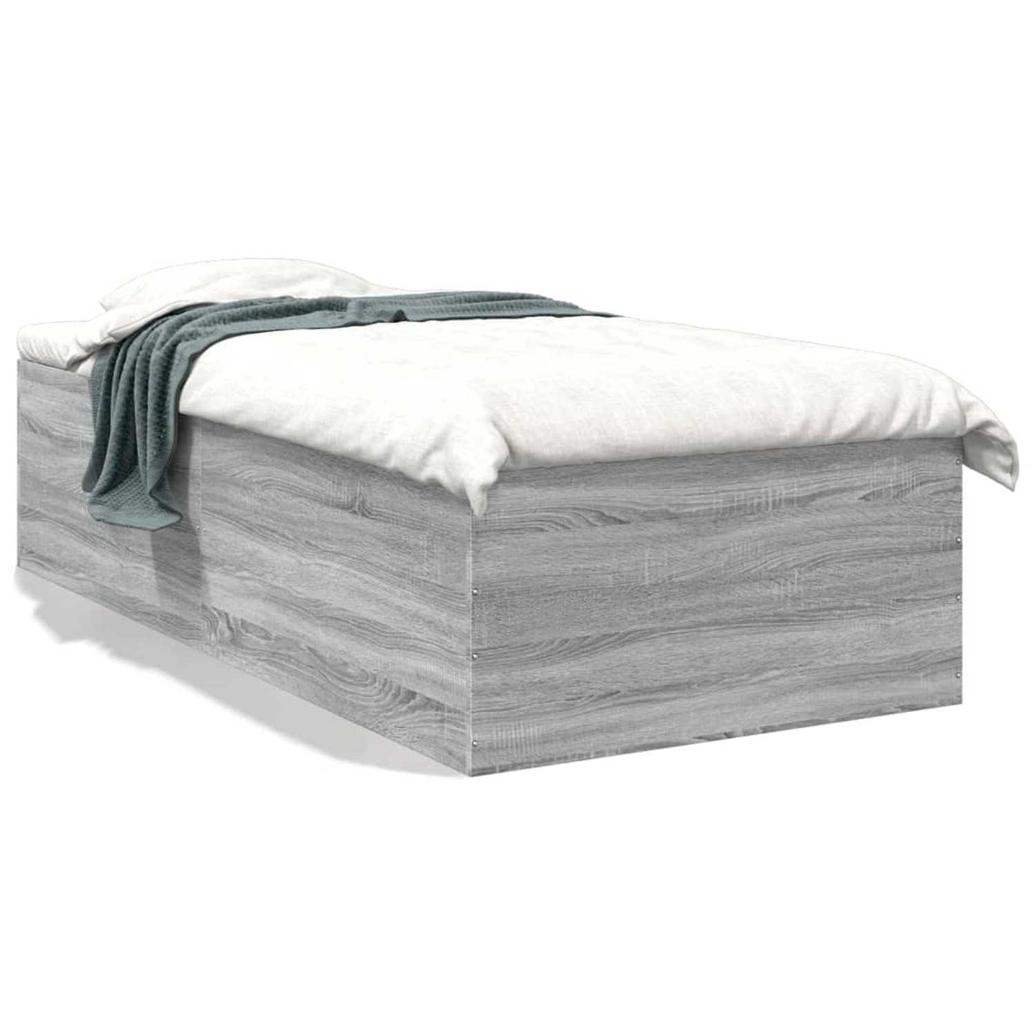 vidaXL Bettgestell Grau Sonoma 90x190 cm Holzwerkstoff 3280977 günstig online kaufen