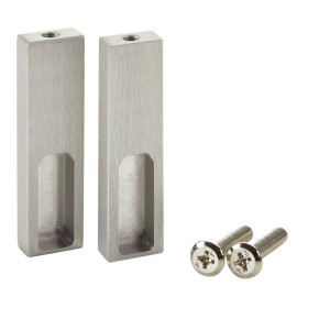 SOTECH 1 Paar Schrankstangenlager NANO Seitenlager Unterbau Aluminium Massiv 75 x 20 x 10 mm für Designer Schrankrohr Edelstahloptik Matt Gebürstet