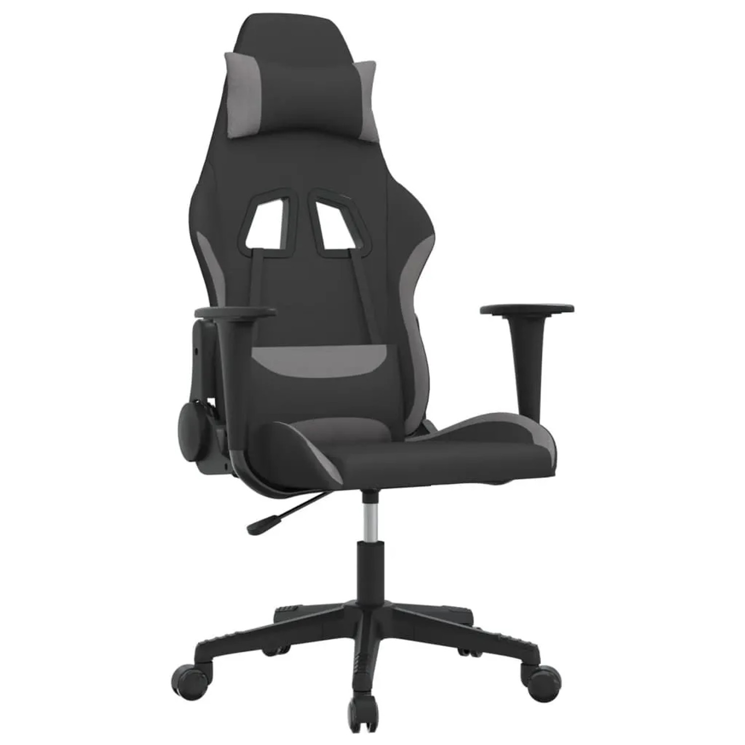 vidaXL Gaming-Stuhl mit Massagefunktion Schwarz und Hellgrau Stoff 345492 günstig online kaufen