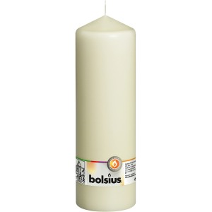Elfenbeinfarbene Bolsius Stumpenkerze, 250/78 mm, für stimmungsvolle Beleuchtung.