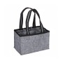 Relaxdays Flaschenträger Filz Anthrazit Faltbar für 6 Flaschen 15 cm x 24 cm x 15 cm 140 g