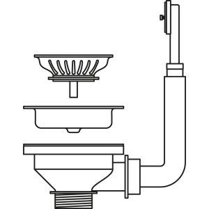 Pyramis Siebkorbventil 92mm für 1-Becken Spüle, Zubehör für Spülen.