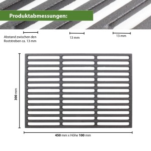 Rechteckiger TRUTZHOLM Grillrost, 45x30 cm, emailliert, für Grills & Feuerstellen.