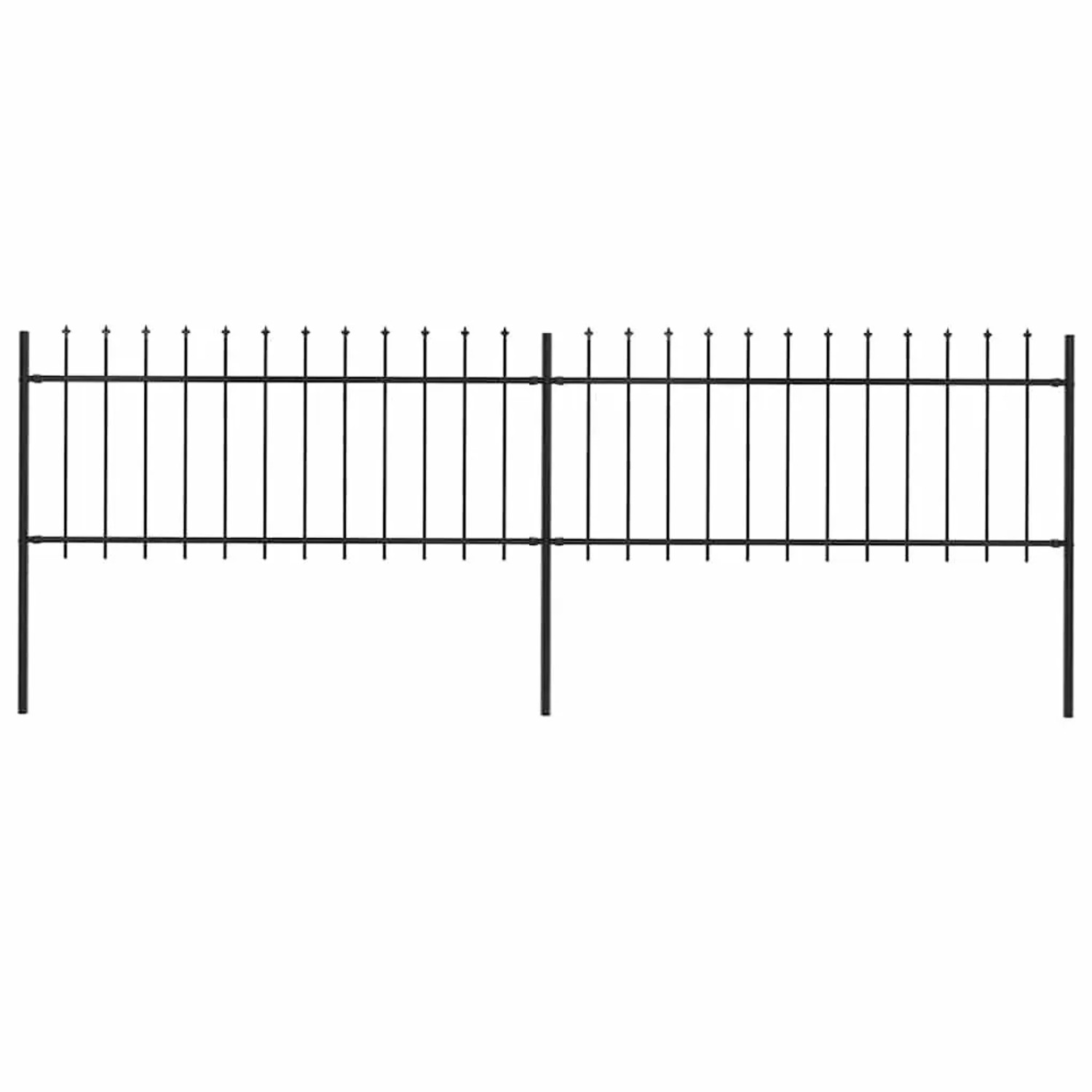 vidaXL Gartenzaun mit Speerspitze Stahl 359 x 80 cm Schwarz 277603