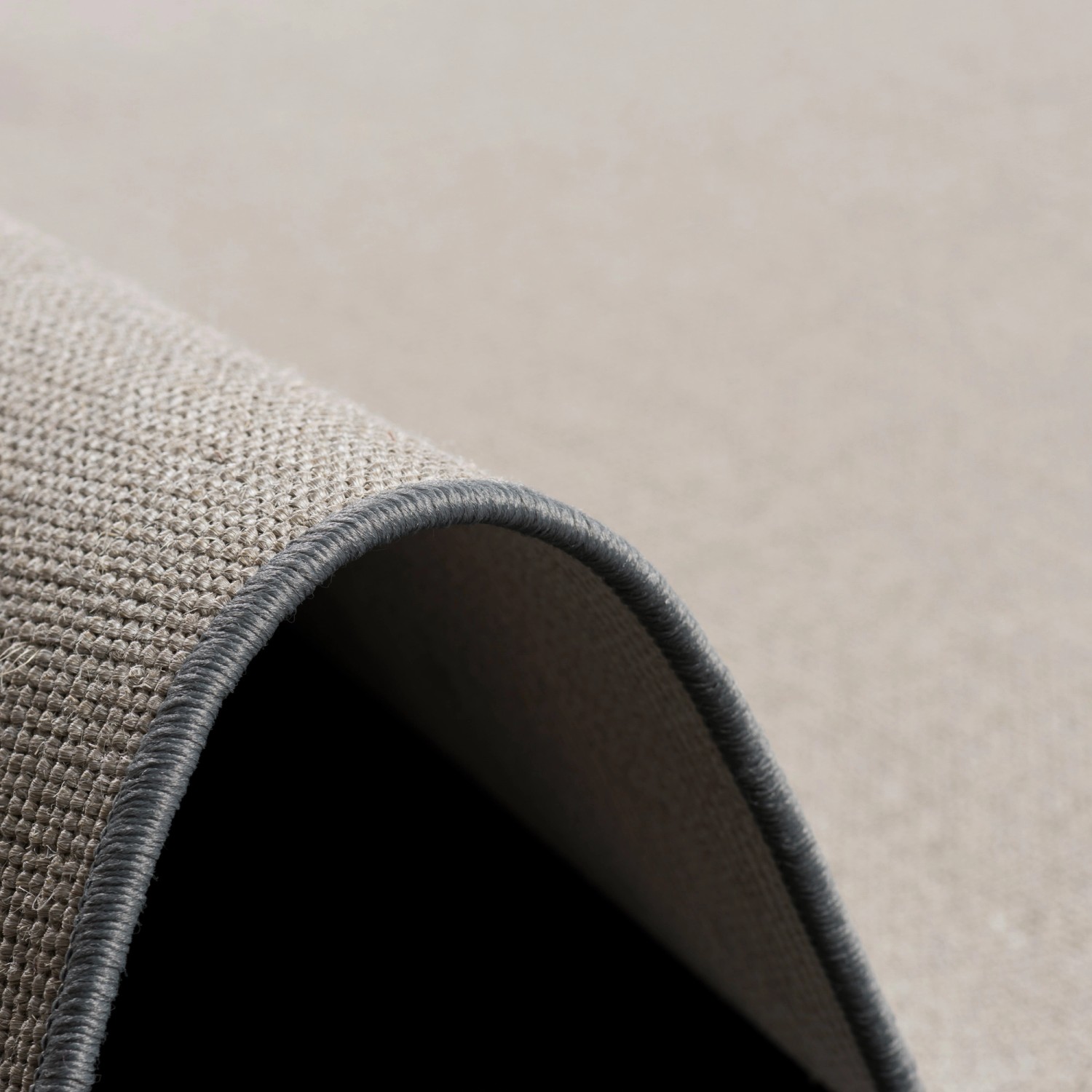 Detailansicht: Snapstyle Sisal Teppich Natur Grau, klassisch, 80x200 cm, mit Bordüre.