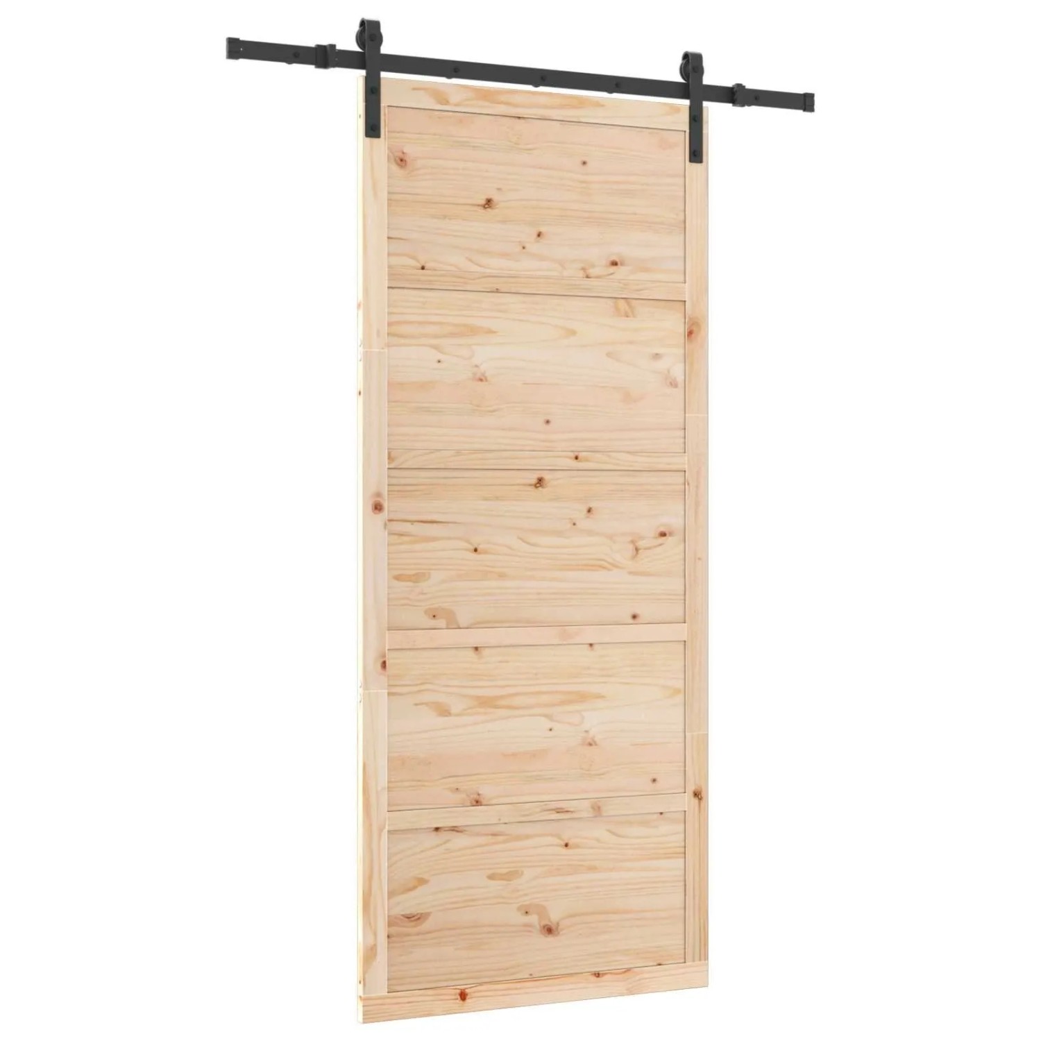 vidaXL Schiebetür Natur 80 x 208 cm Massives Kiefernholz 3445654