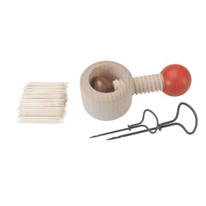 Pebaro Kastanien-Bastelset 3: Werkzeug, Zahnstocher und Kastanie für kreatives Gestalten.