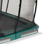 Detailaufnahme: Grünes EXIT Allure Classic Bodentrampolin mit Sicherheitsnetz.