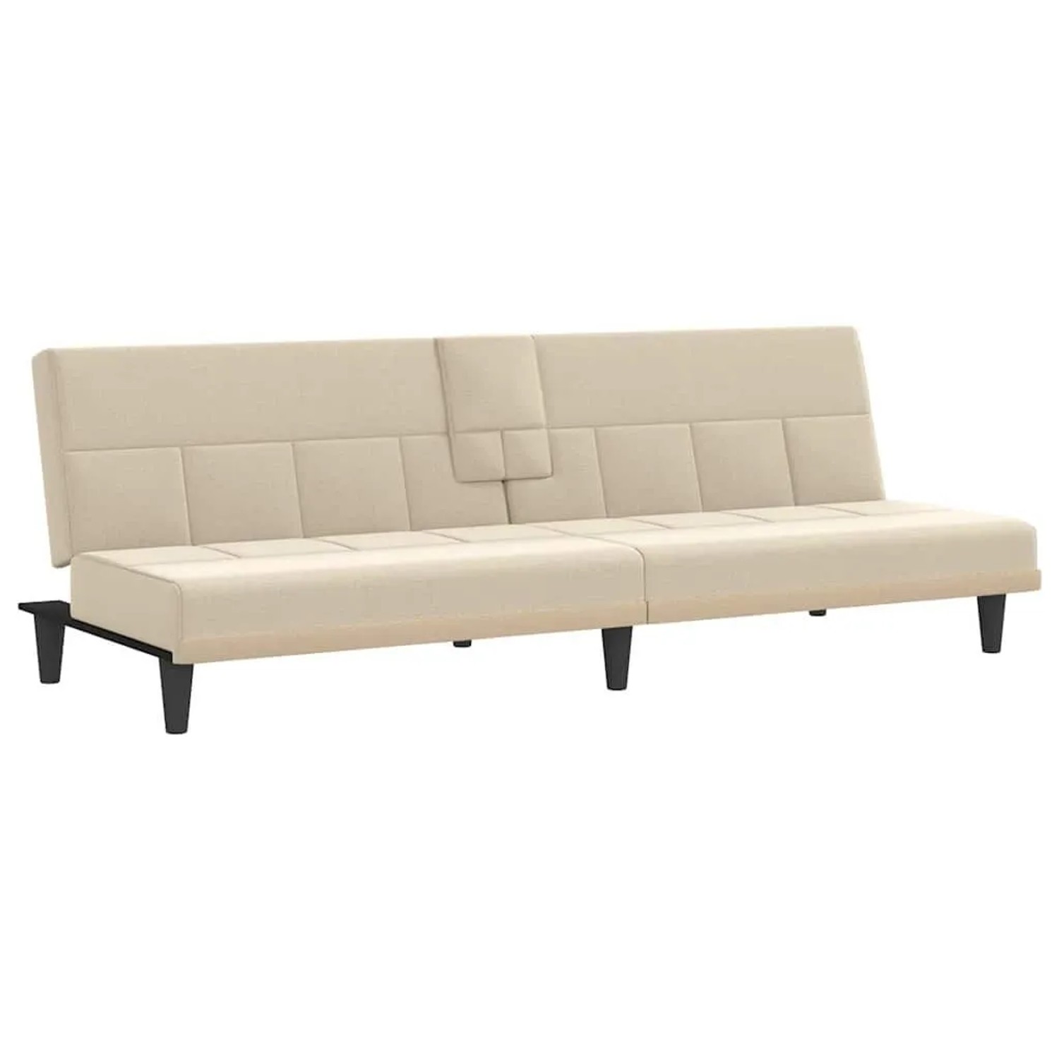 vidaXL Schlafsofa mit Getränkehaltern Creme Stoff 351866