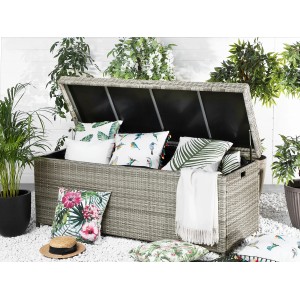 Beliani Truhe MODENA Hellgrau 63x158x66