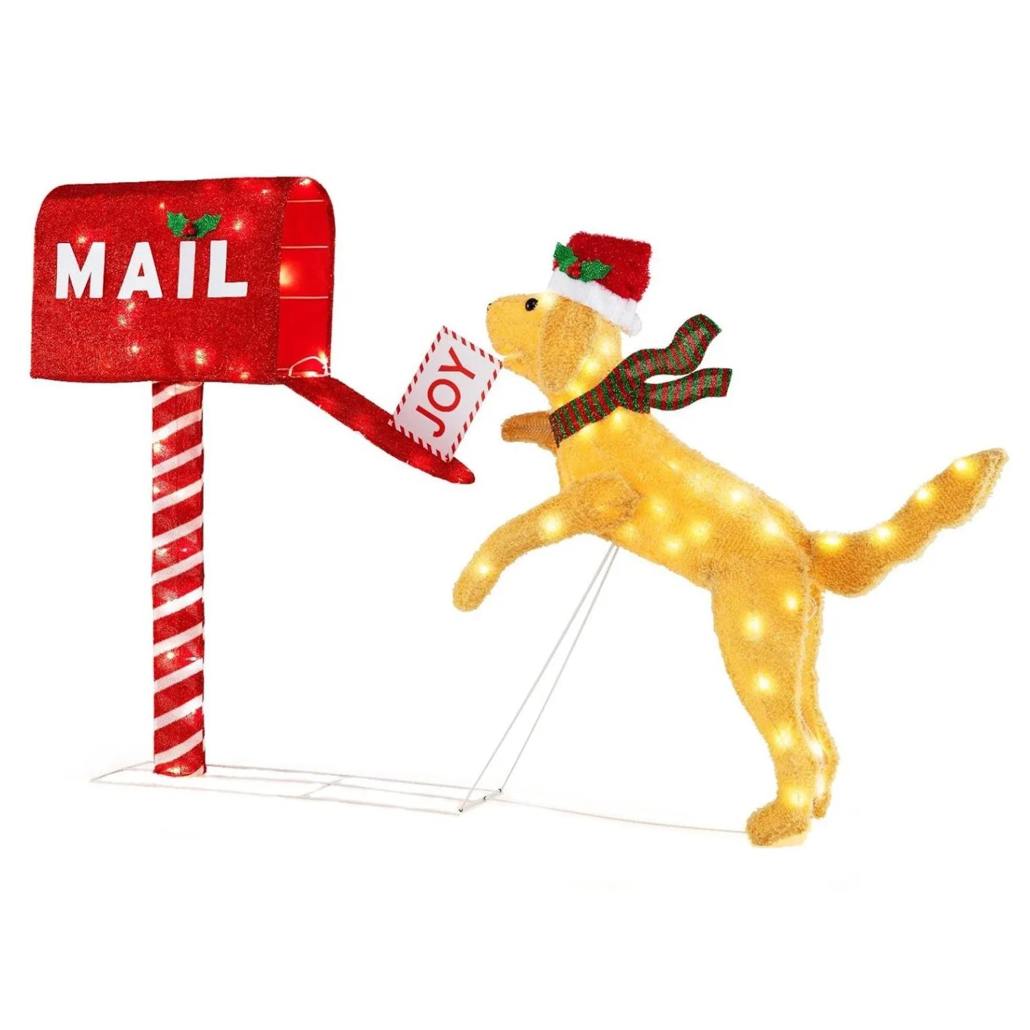 Costway Weihnachtsdackel mit Briefkasten&20 Leds 108cm Weihnachtsdeko günstig online kaufen