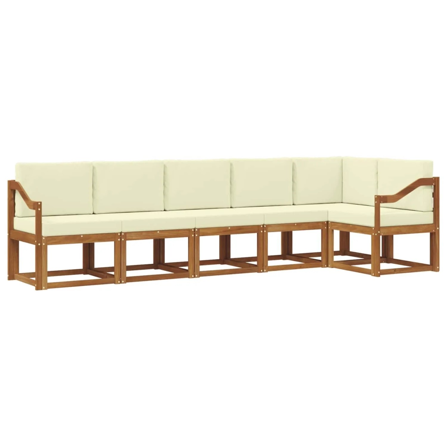 vidaXL Outdoor-Sofagarnitur mit Kissen 6 Stk Natur und Creme 3366478