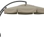 Sun Garden Ampelschirm Easy Sun, Ø 350 cm, beige-meliert, mit anthrazitfarbenem Gestell.
