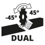 Symbol für die Einhell Zug-Kapp-Gehrungssäge TC-SM 2131/1 Dual: Neigungswinkel bis 45 Grad.