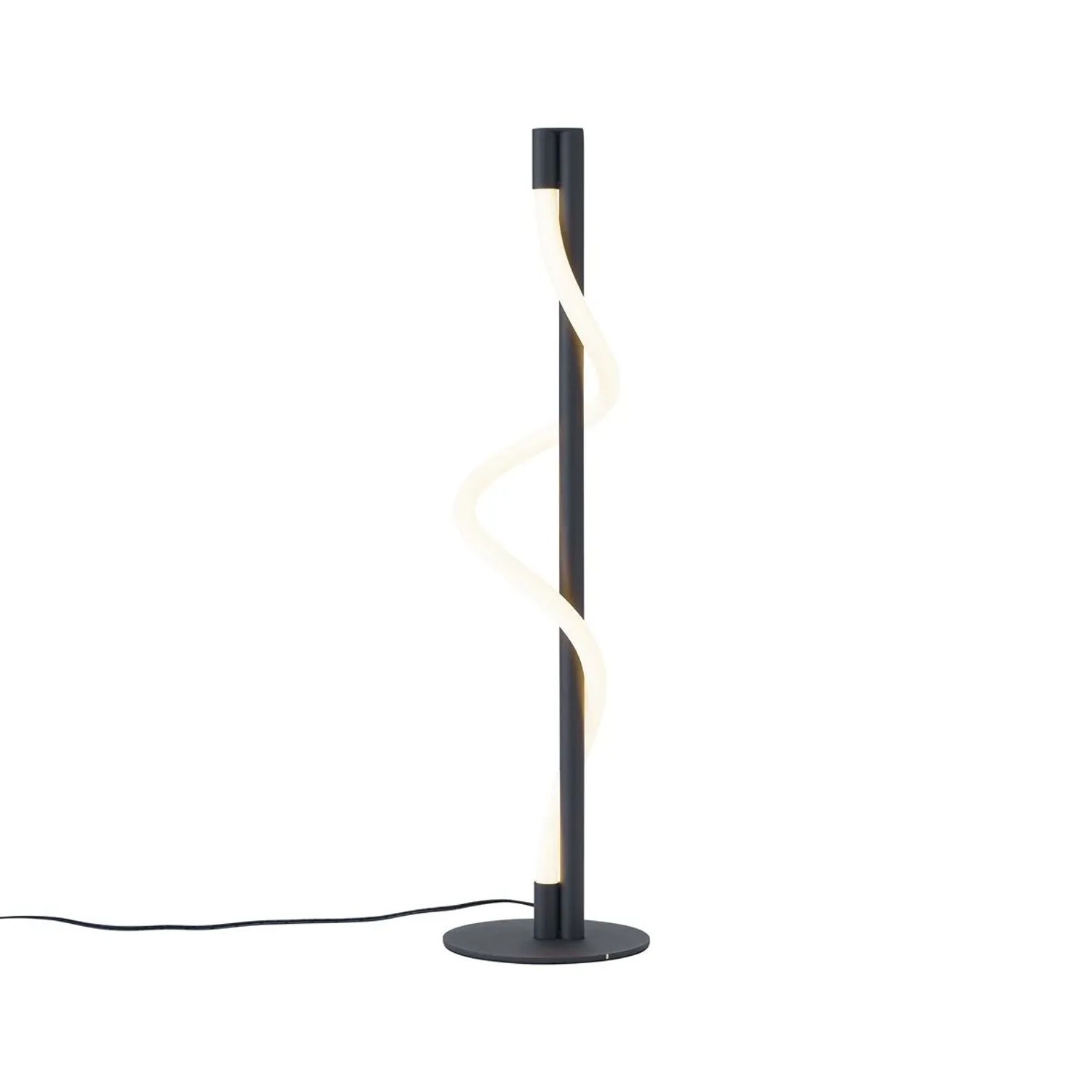 QAZQA Moderne Tischleuchte Schwarz inkl  LED 3 Stufen Dimmbar Twirl