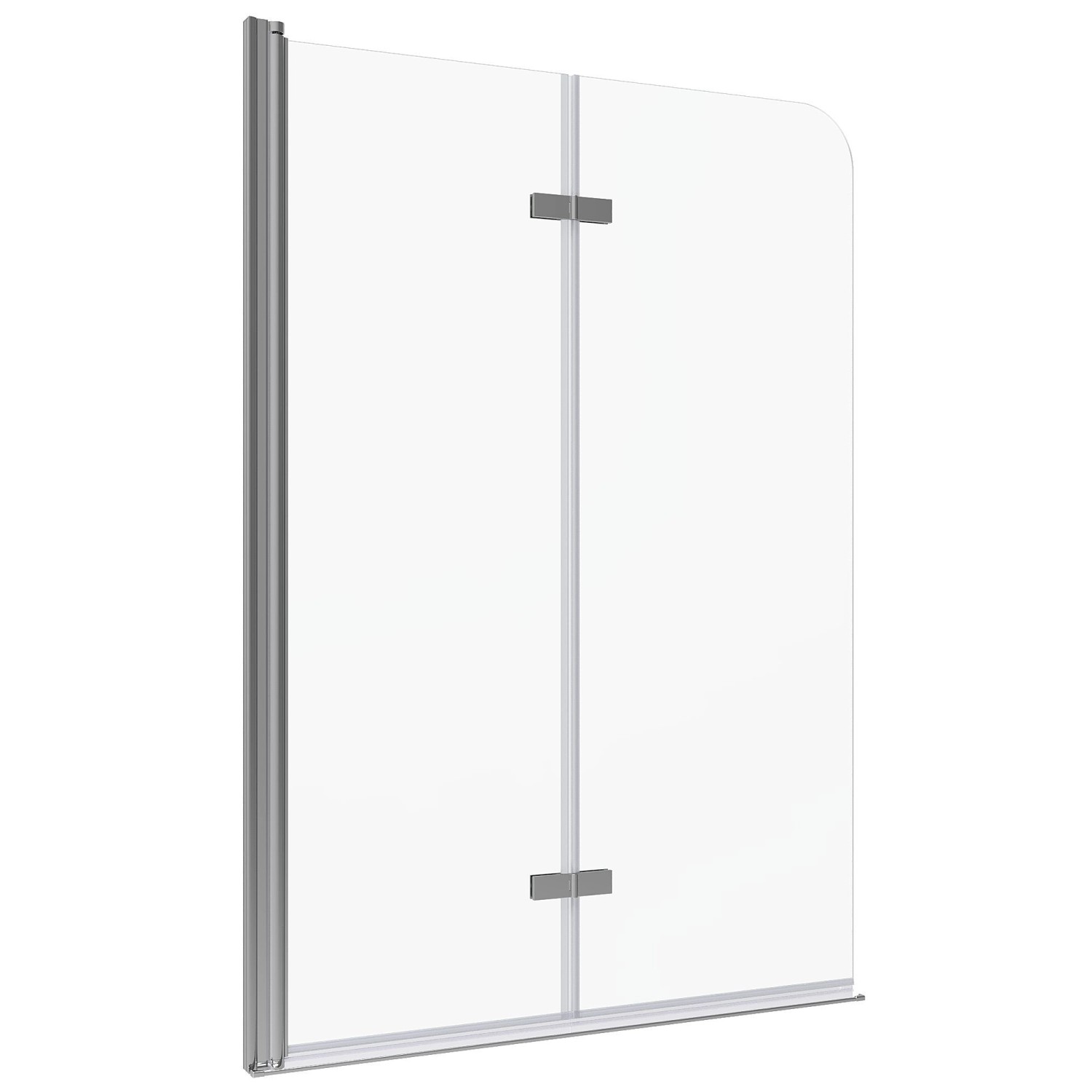 Aquabatos Badewannenaufsatz 2tlg. Glaswand 100 x 140 cm Faltwand Badewannenfaltwand aus 5 mm Einscheiben-Sicherheitsglas...