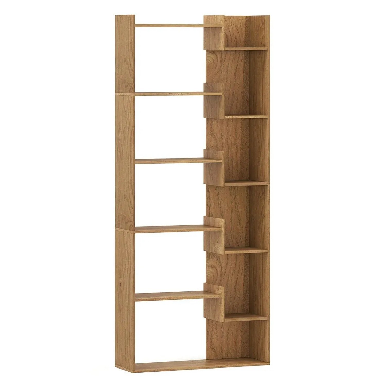 Costway 6-stöckiges Bücherregal Holzregal mit 2 Kippsicherungen Natur günstig online kaufen