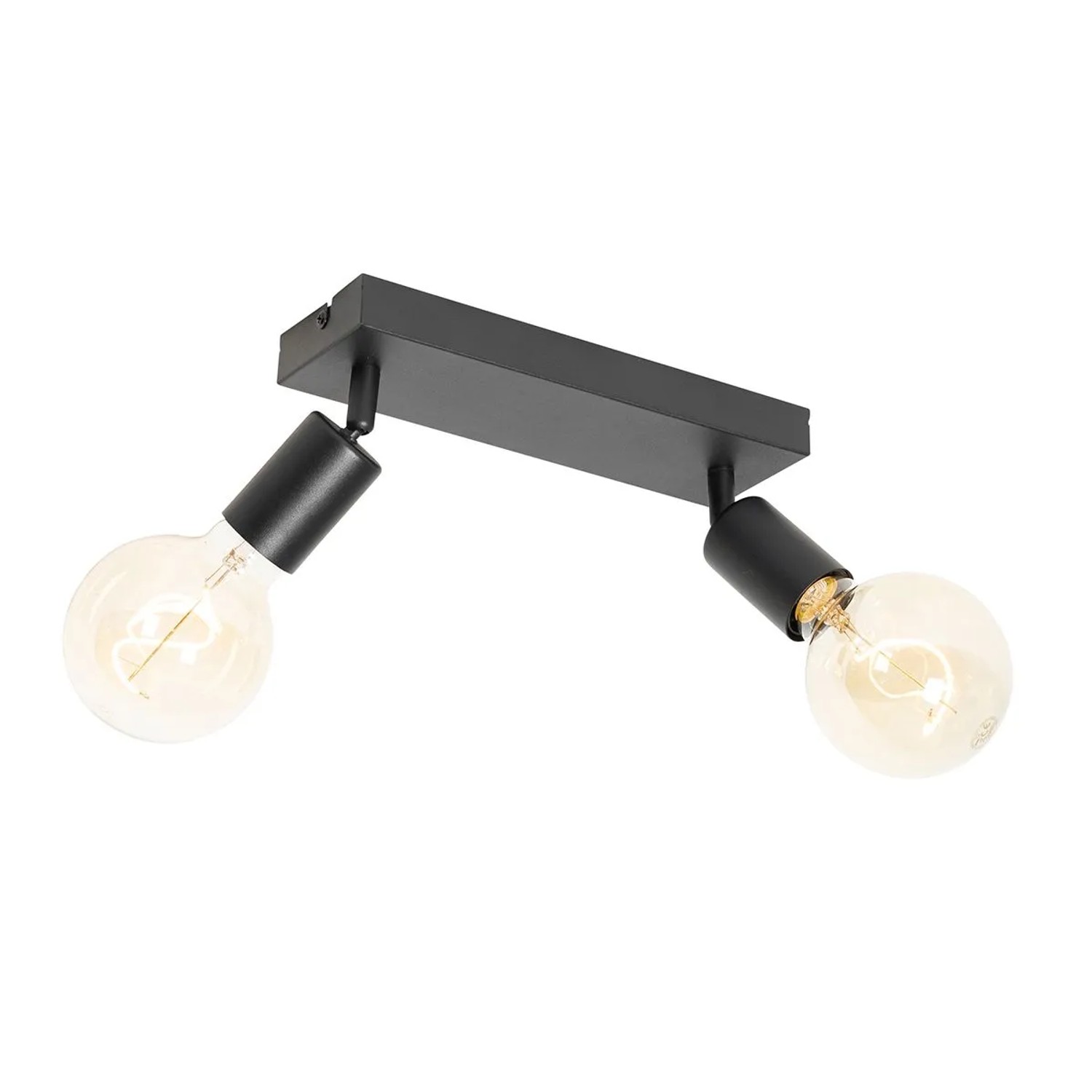 QAZQA Modern Spot Schwarz Rechteckig 2 Flammig Facil