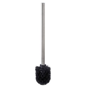 Fackelmann Ersatz-Toilettenbürste Fusion Schwarz mit Edelstahl-Stiel für WC-Bürsten.