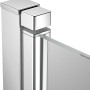 Detailaufnahme: Chrom-Profil und Glas einer baliv Dusch-Pendeltür.