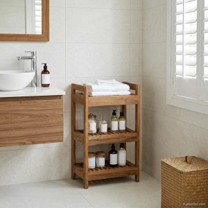 vidaXL Badregal Natur 45 x 30 x 71 cm Massivholz Teak 42024276