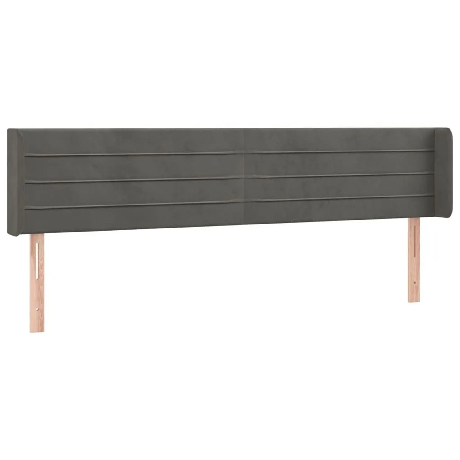 Thumbnail - vidaXL Kopfteil mit Ohren Dunkelgrau 163x16x78/88 cm Samt 3118963