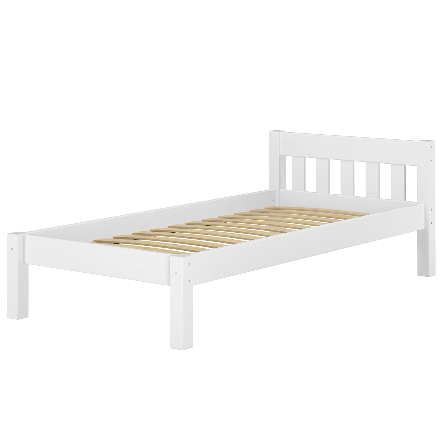 Erst-Holz Weißer Bettrahmen Einzelbett Holzbett 90 x 200 cm Kiefer für Erwa günstig online kaufen