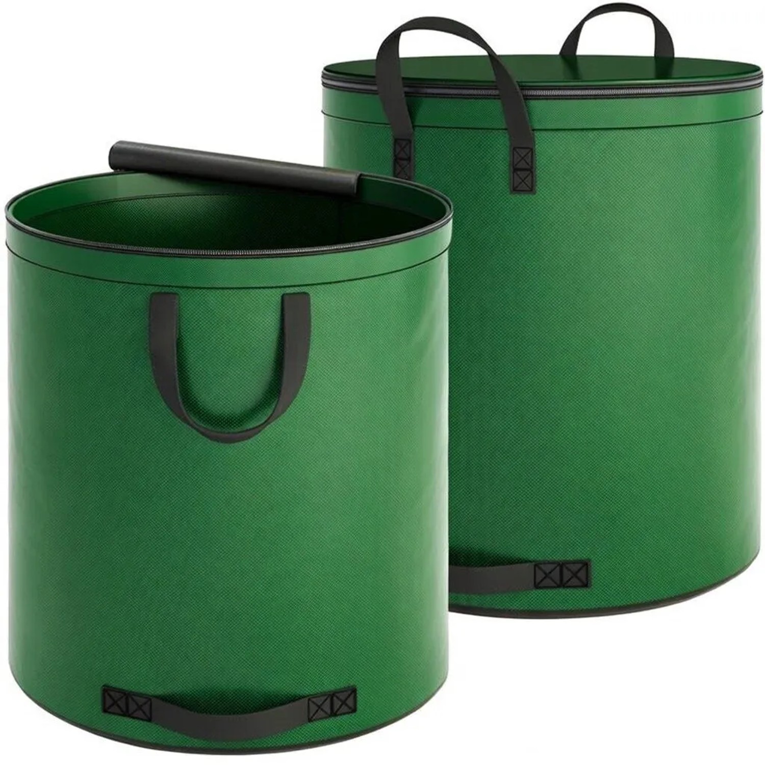 TTL GARDEN Gartensack Super Solid 272L 2er Set Mit Deckel Selbststehend 200g/qm Laubsack Für Gartenabfall