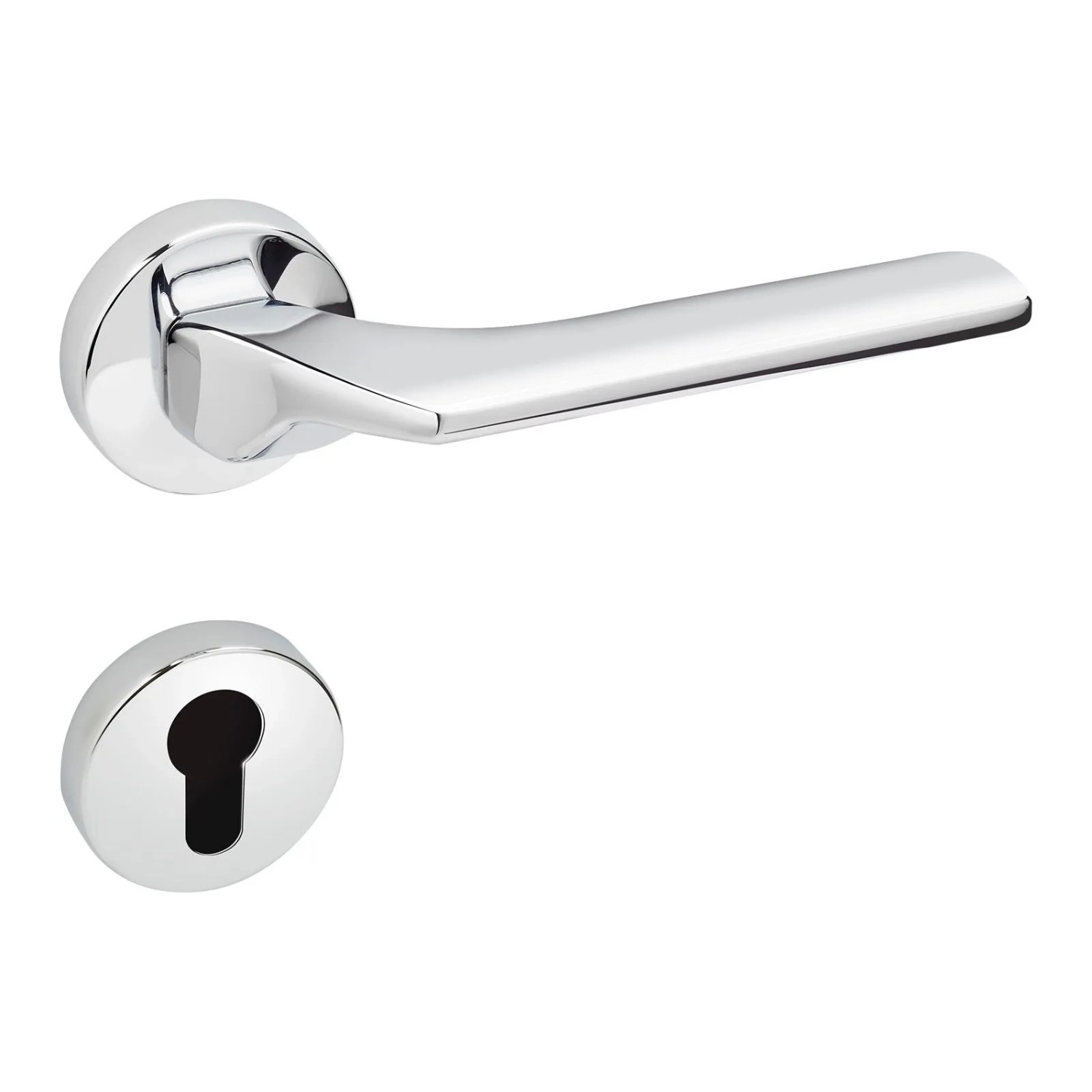 Thumbnail - SOTECH Türdrücker CARL Chrom Poliert Rosettengarnitur Profilzylinder PZ mit Befestigungsmaterial