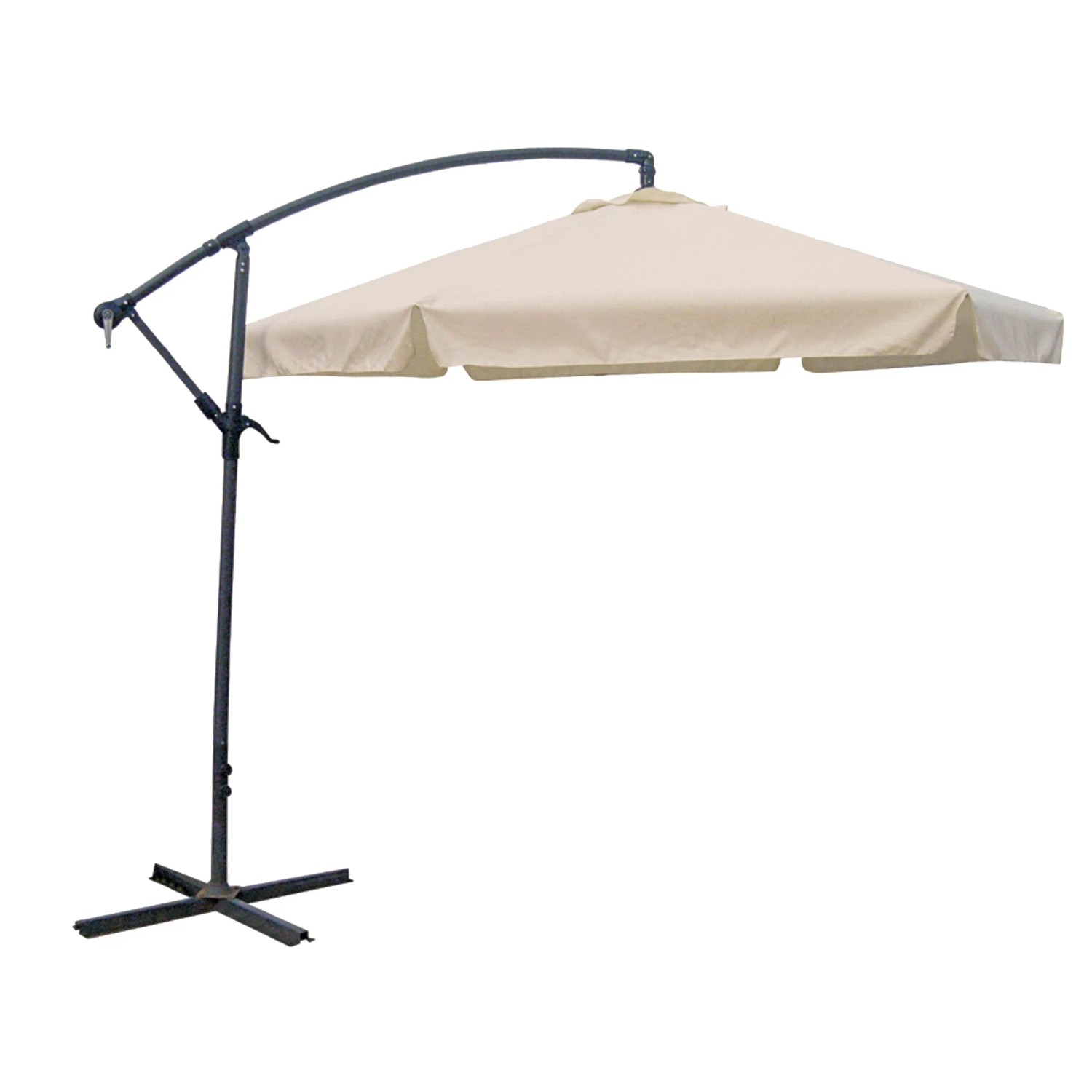 DELUKE Ampelschirm CALLI Ø 300cm 6-Eckig Creme Polyester Sonnenschirm mit Ständer UV-Schutz Aluminium Wasserabweisend
