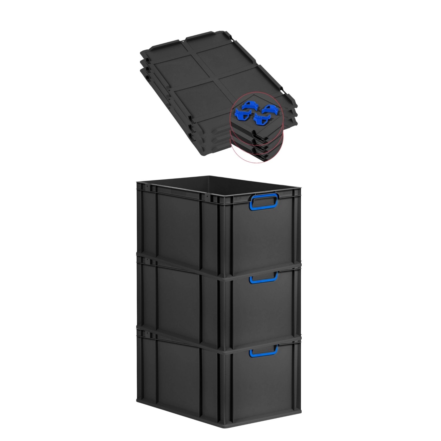 PROREGAL SuperSparSet 3x Eurobox Nextgen Color Mit Auflagedeckel HxBxT 32x4 günstig online kaufen