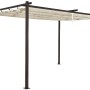 Jet-Line Gartenpavillon Luxor Light, 3x4 m, anthrazit/beige mit Schiebedach.
